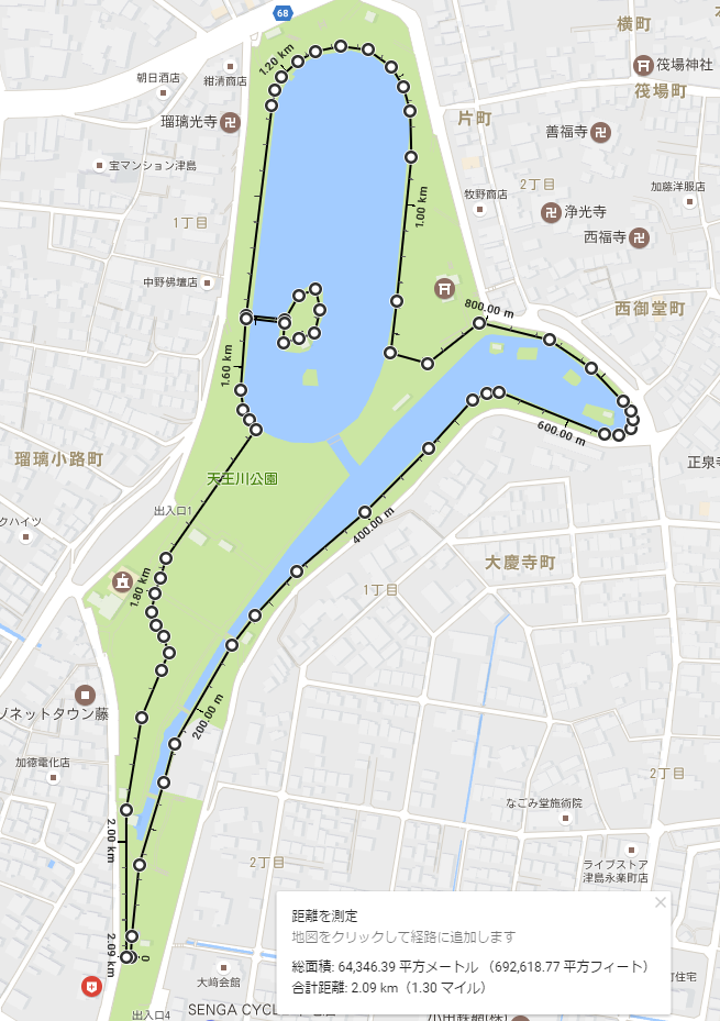 天王川公園ウォーキングマップ